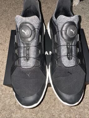 PUMA Ignite Caged Black Silver Mens Size 11 Waterproof Golf Shoes